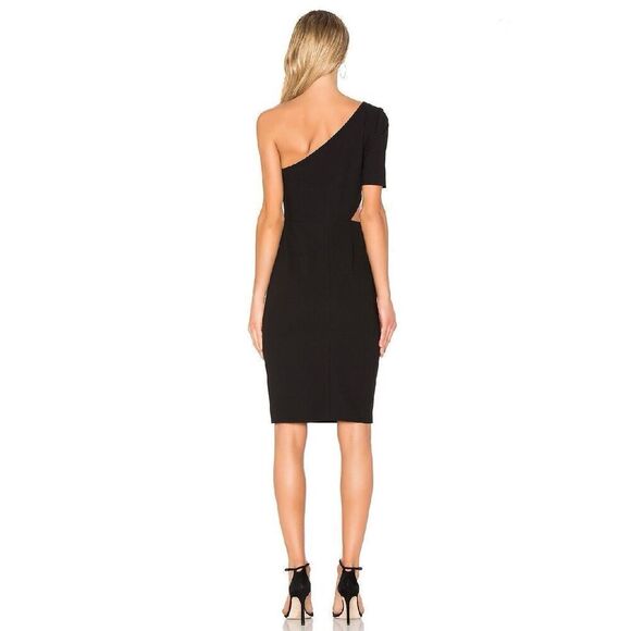 Jill Jill Stuart One Shoulder Cutout Sheath Dress Black Size‎ 6 - Picture 2 of 12